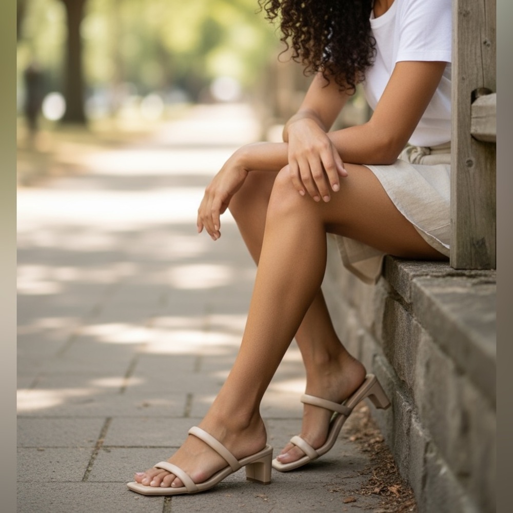 Dream Pairs Beige Strappy Heeled Sandals